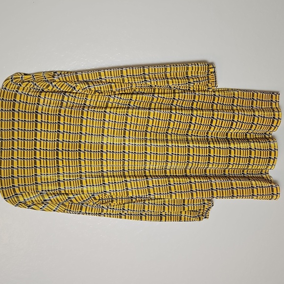 Zara Yellow Checkered Long Sleeve Dress - Picture 3 of 5